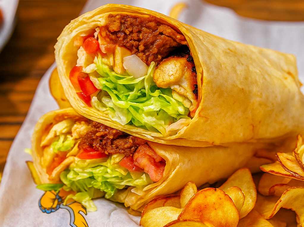 A hearty mix of tender chicken and lamb doner, wrapped in warm bread with fresh salad and signature sauces.