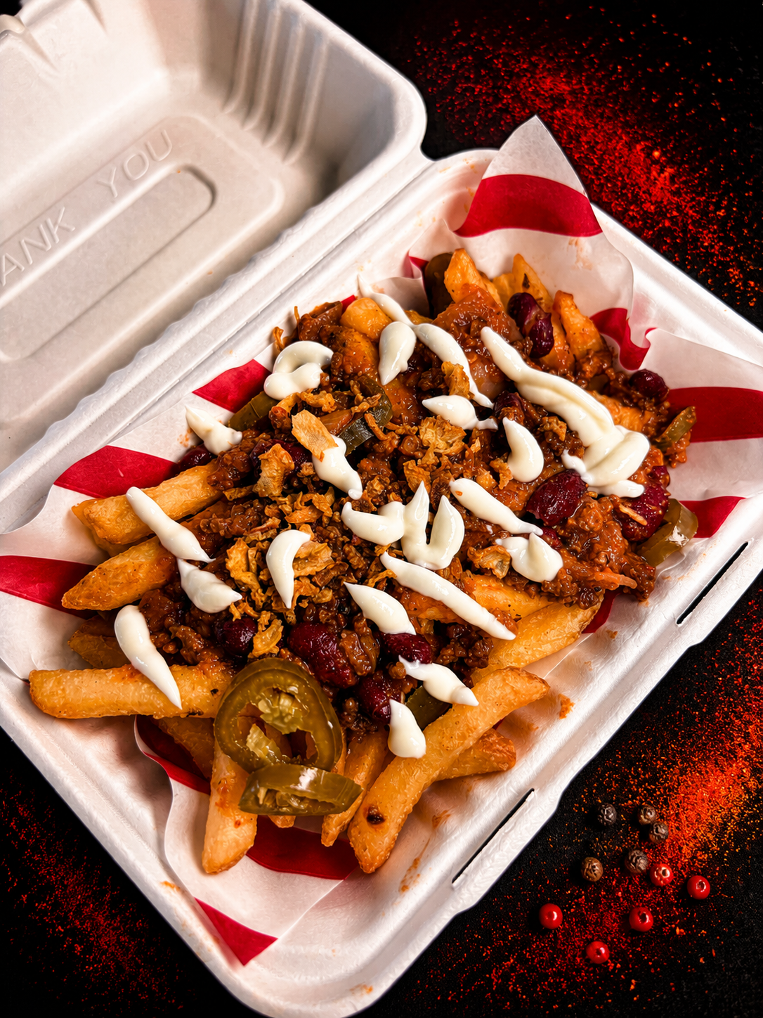Chilli Con Crane Loaded Fries