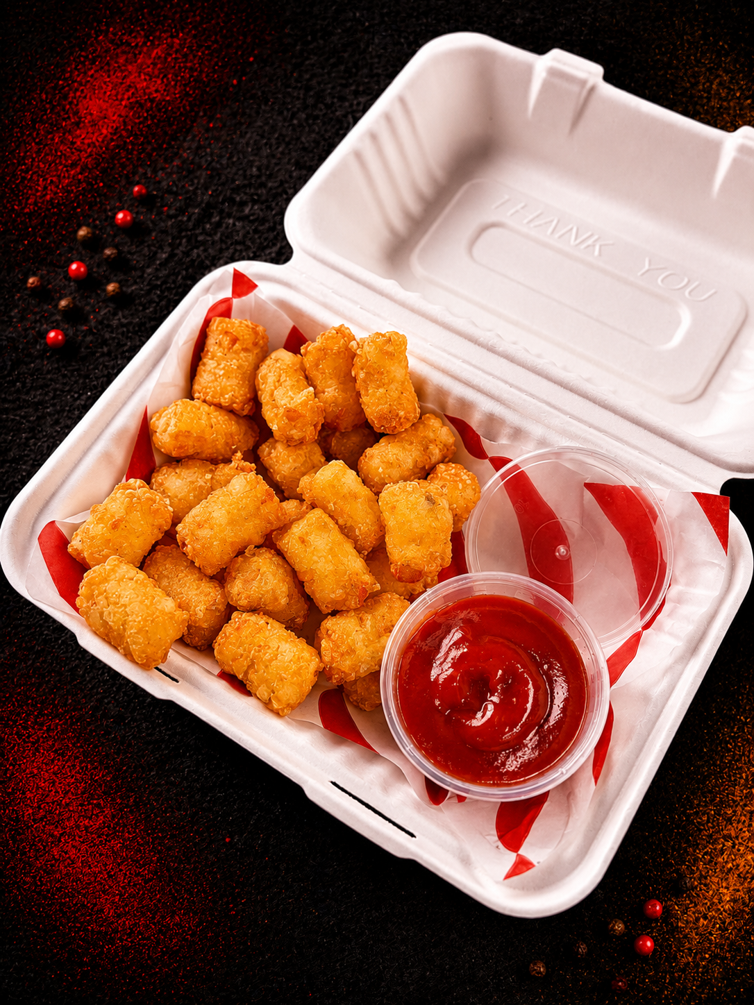 Golden Potato Crunchies ( TaterTots) with dip