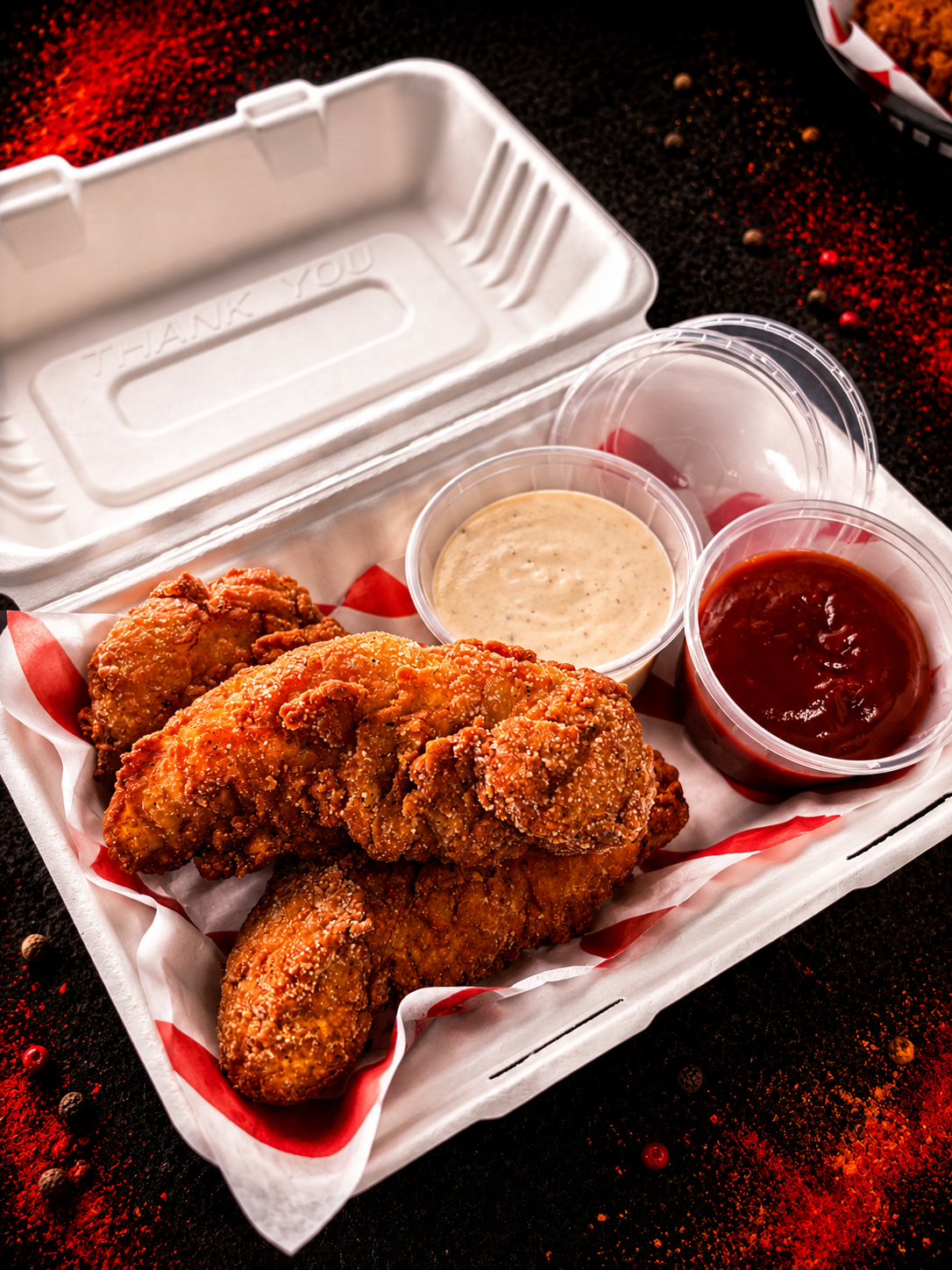 Chicken Tenders x 3 with 2 dips