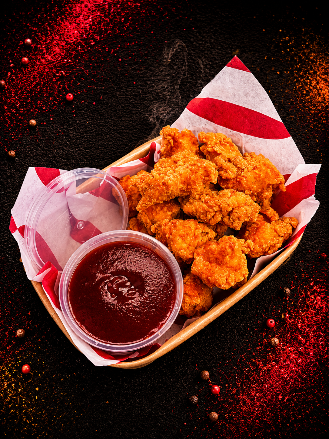 Pot'o'Popcorn chicken bites with dip