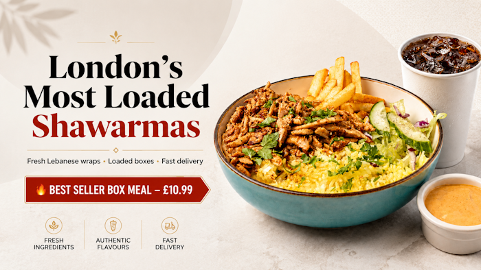 Loaded chicken shawarma box meal in HA5