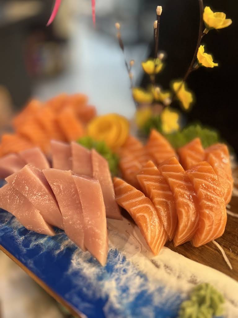 Fresh tuna and salmon sashimi at Guildford Sushi House