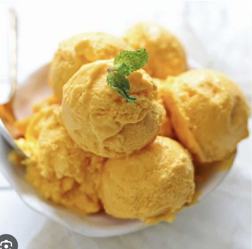 Homemade Mango Ice Cream