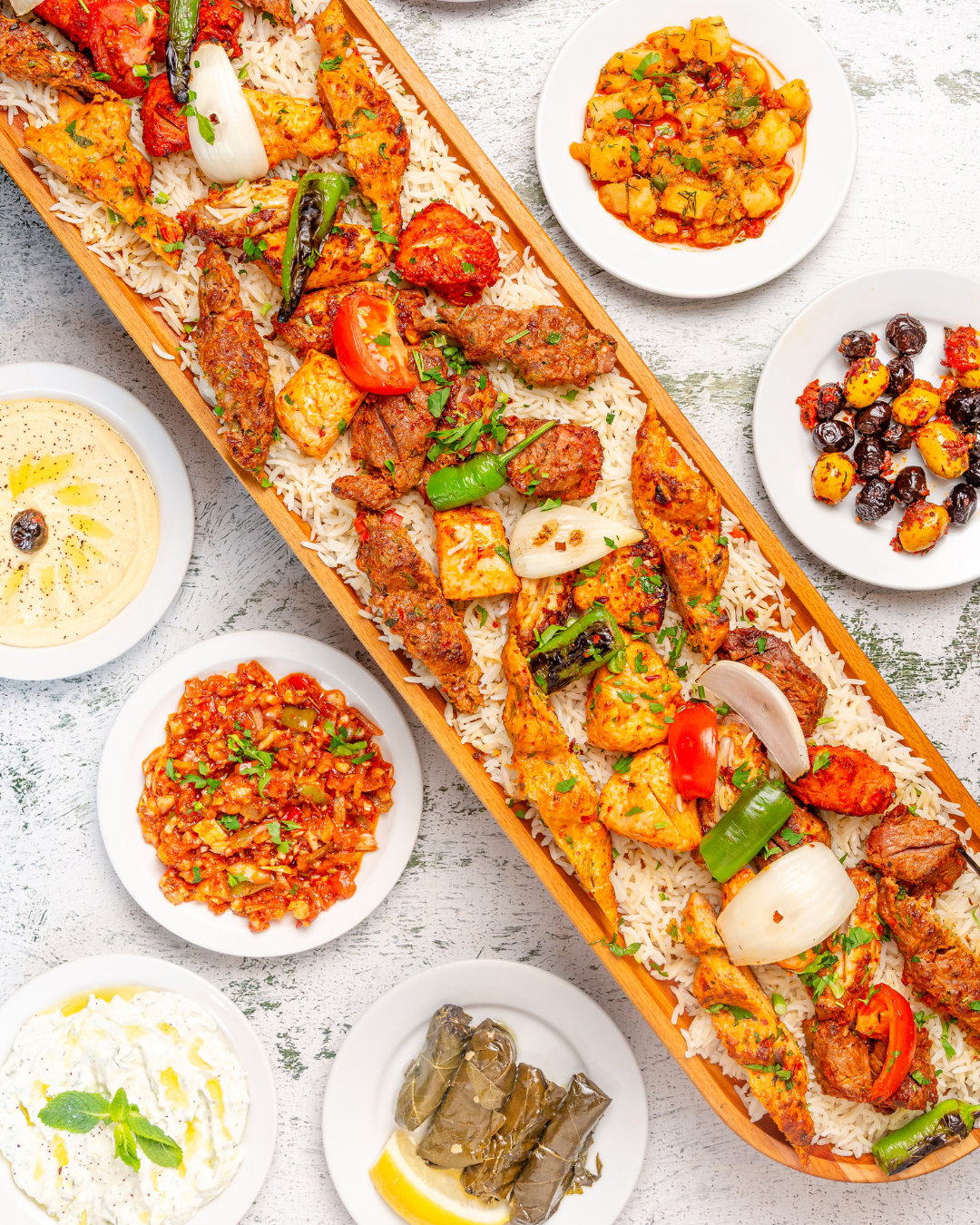 Premium halal Turkish food including kebabs, mezze and charcoal grilled meats in Leicester.