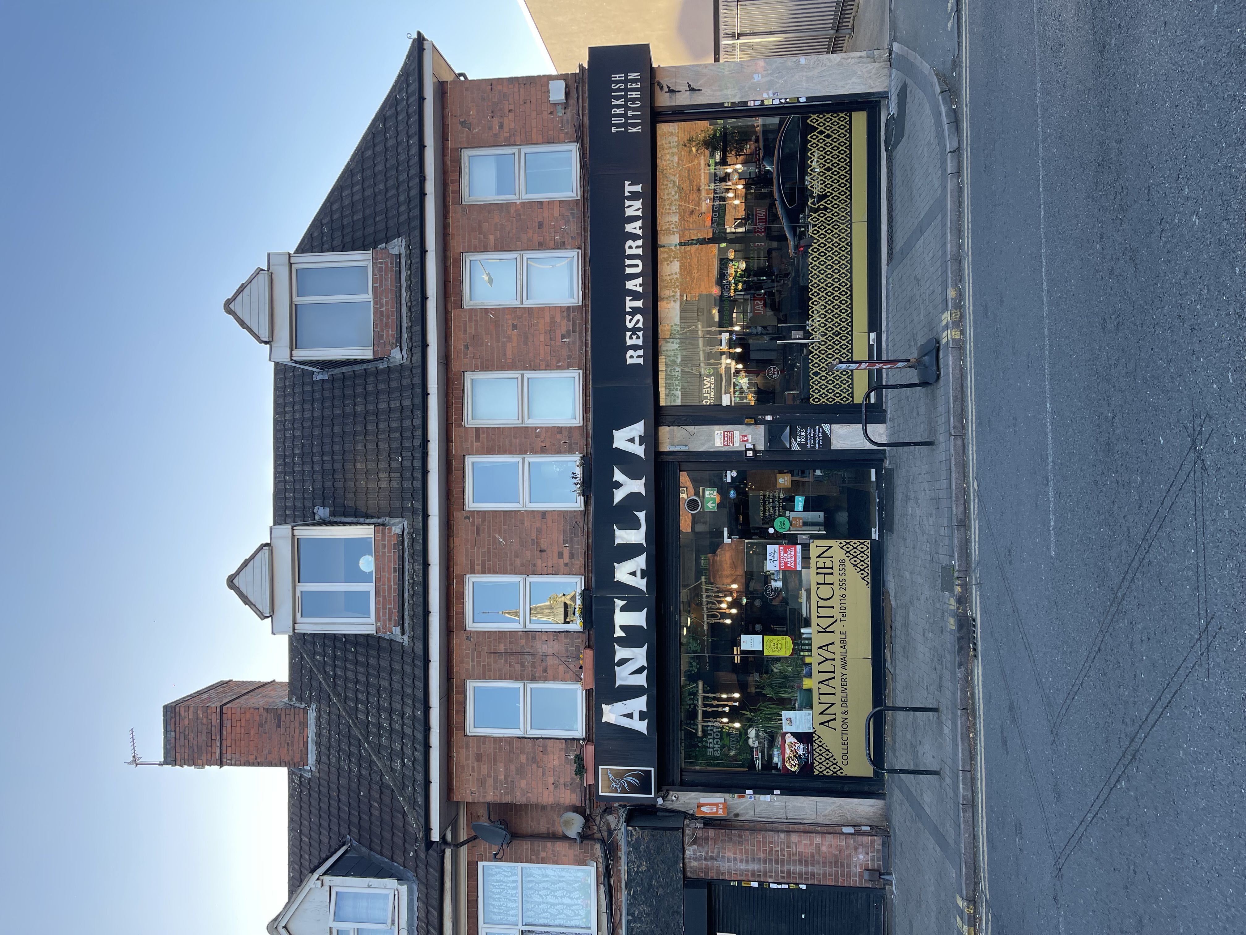 Exterior view of Antalya Turkish Kitchen restaurant on Narborough Road Leicester.