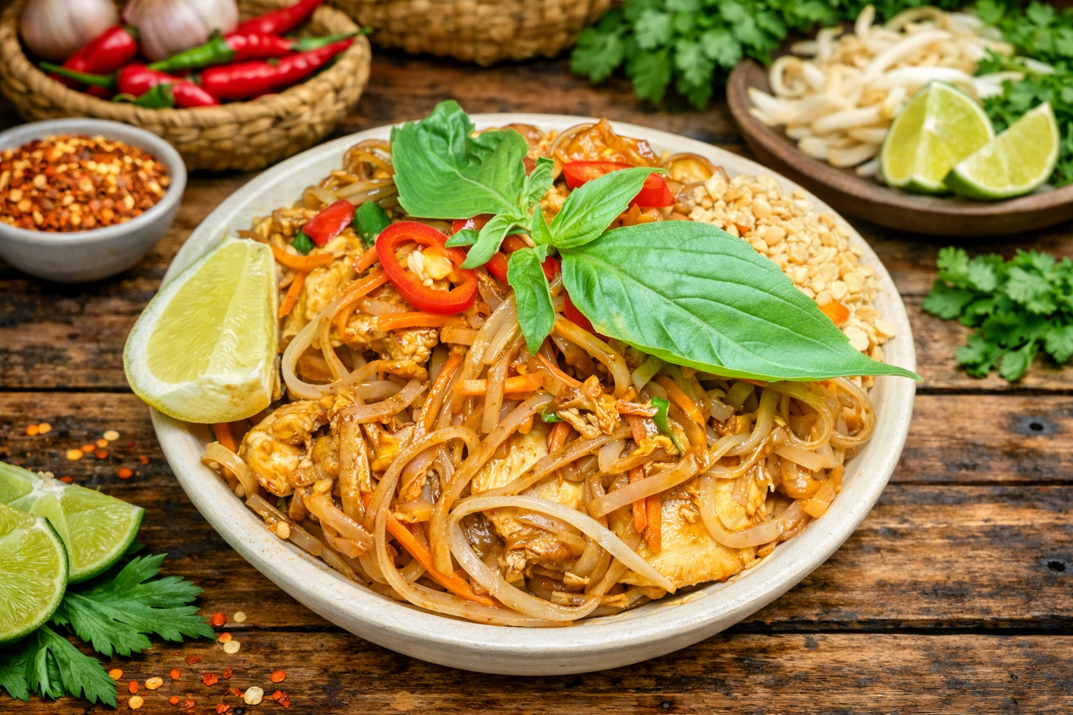 (N2) Chilli Basil Pad Thai 