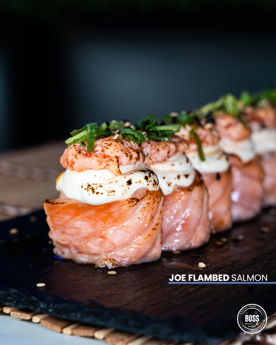 JOE FLAMBED SALMON