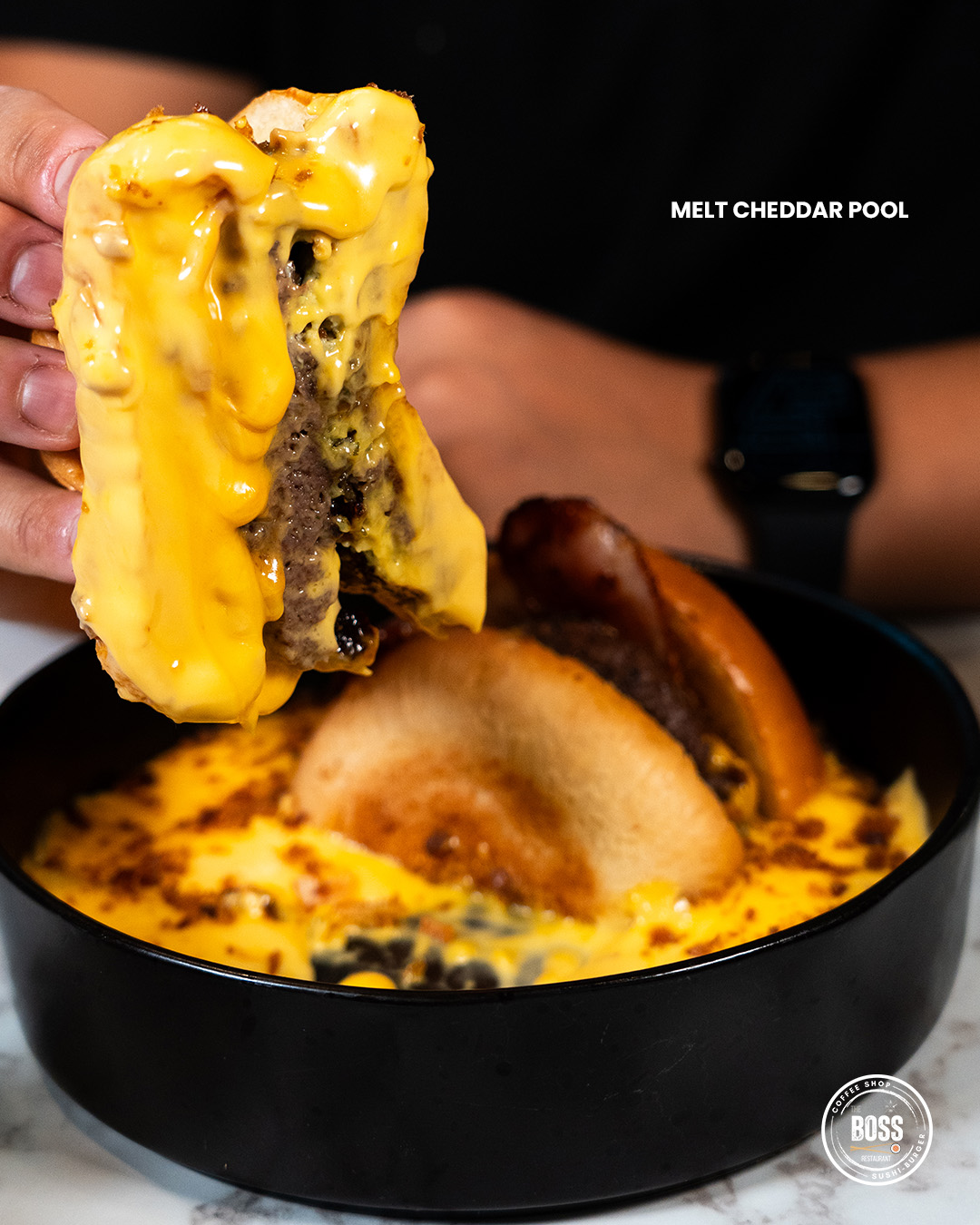 Melt cheddar pool