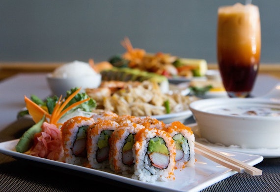 Sushi on plate