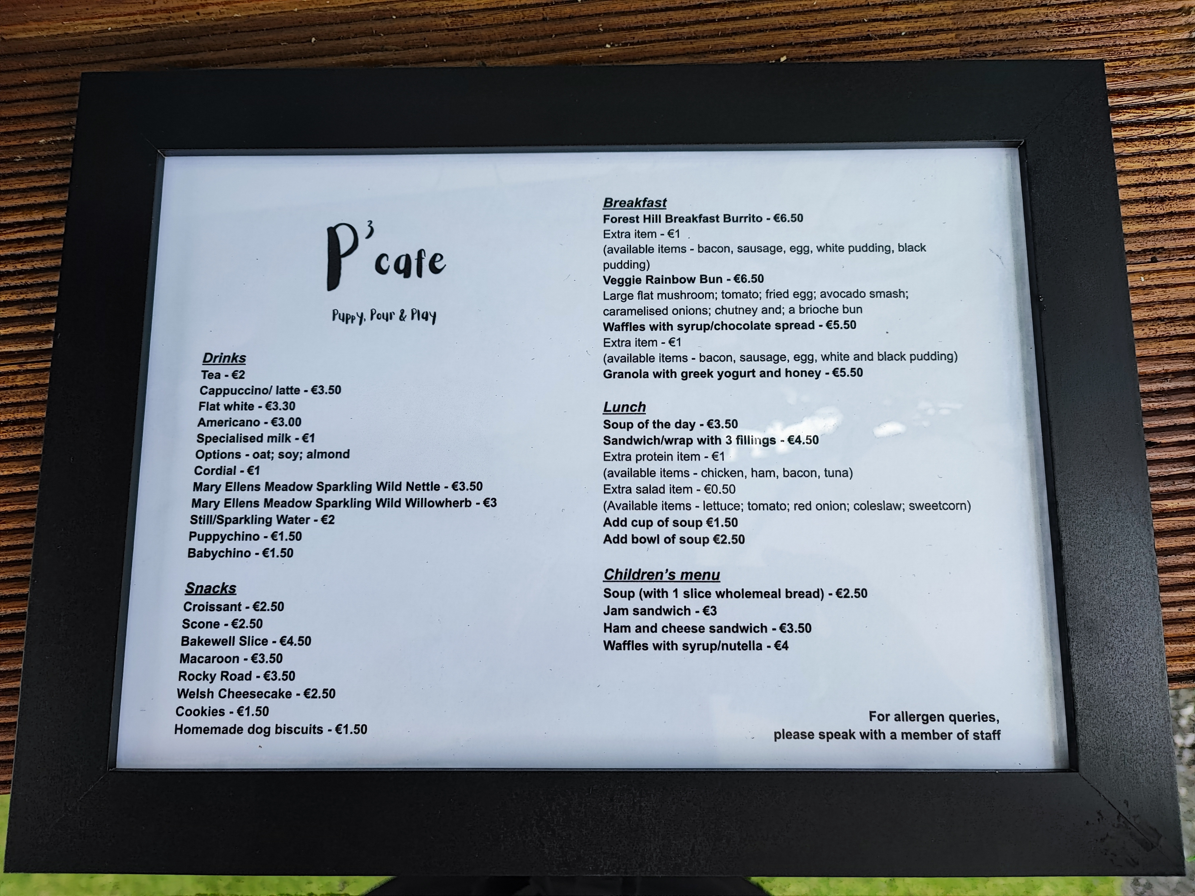 P³ menu