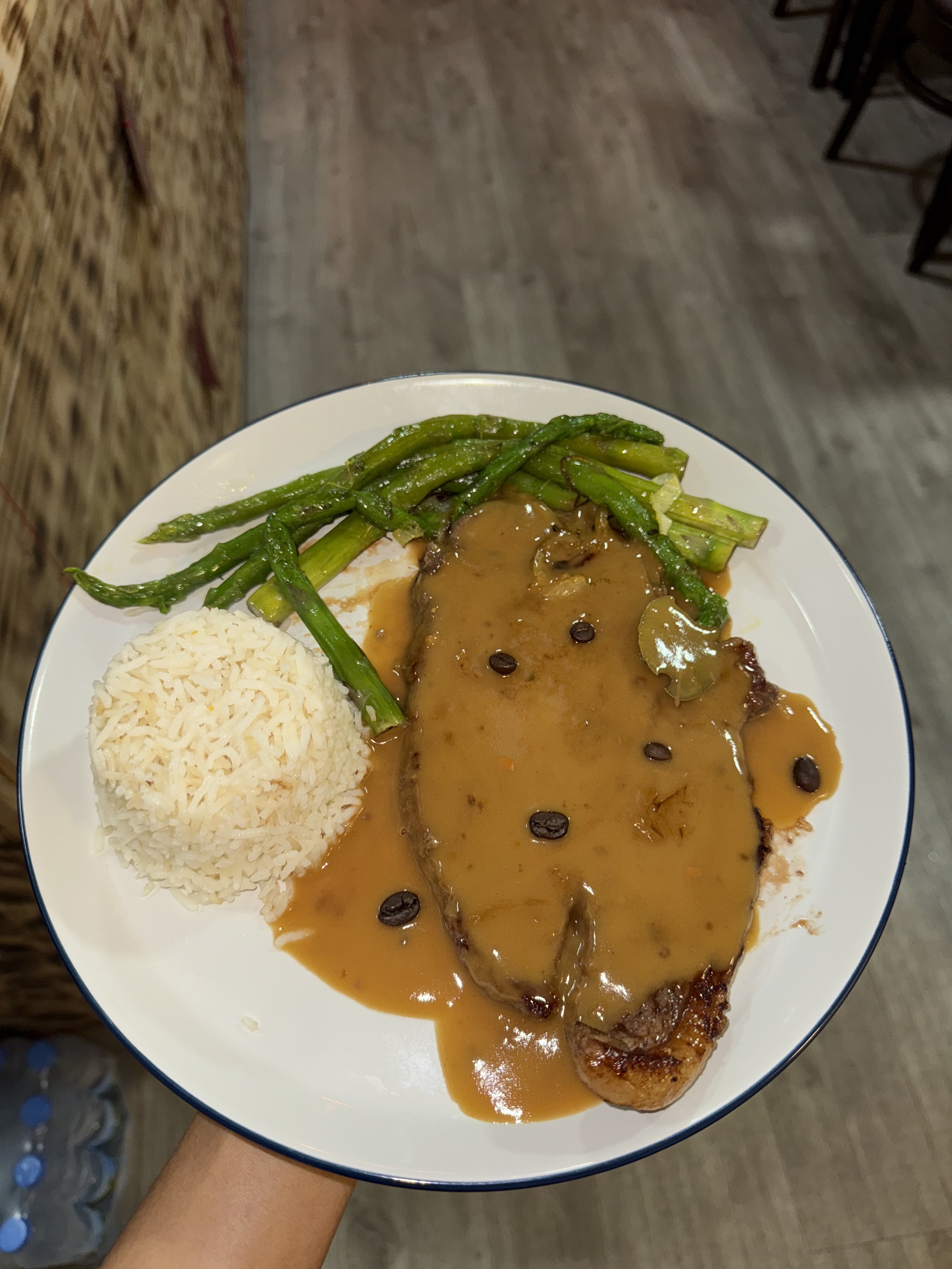 Bife com molho de café/Rump steak with coffee sauce