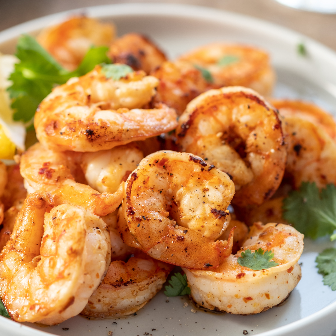 Prawns garnished for snack or on the go sides/snack